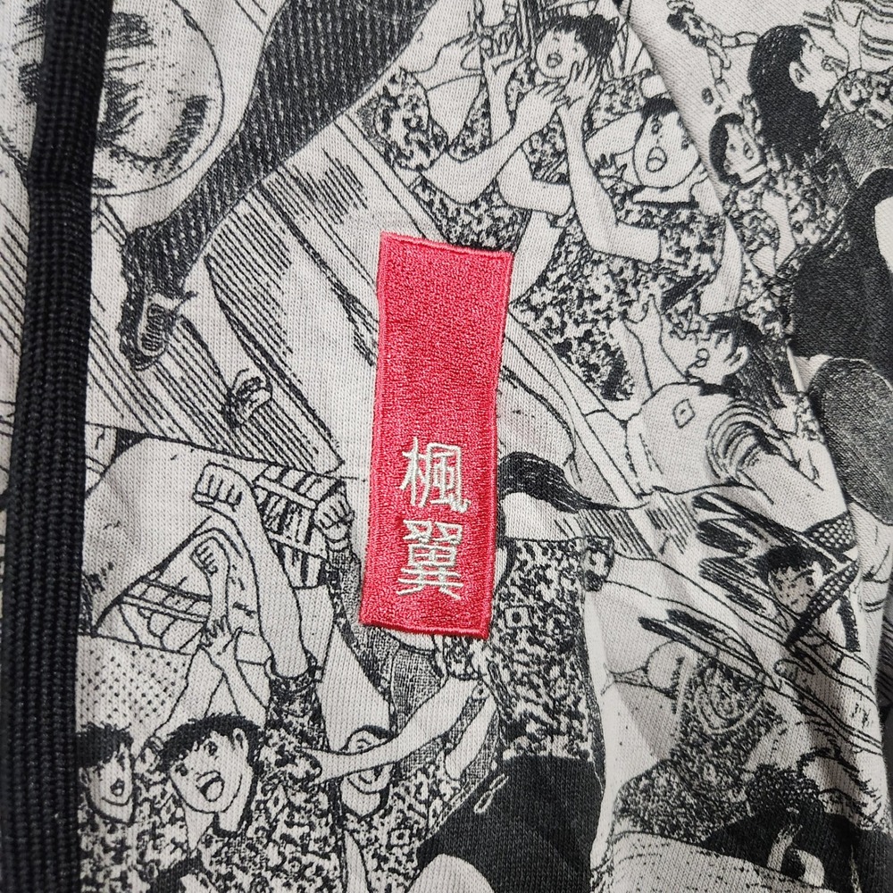 Adidas captain Tsubasa Manga Aop Hoodie Black White Pink Logo Men's Size M - Picture 2 of 9